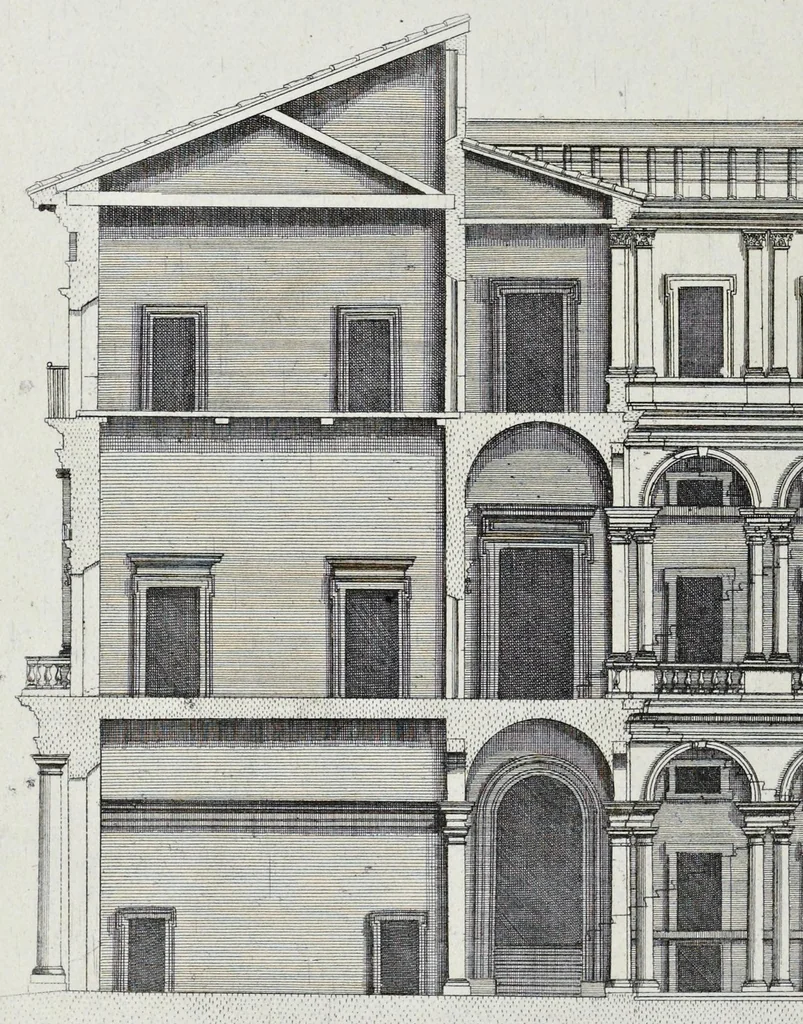 An illustration from Palatiorum Romanorum à celeberrimis sui aevi architectis erectorum pars prima[-tertia], 1694, leaf 171