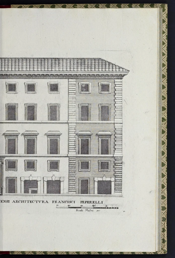 An illustration from Palatiorum Romanorum à celeberrimis sui aevi architectis erectorum pars prima[-tertia], 1694, leaf 192