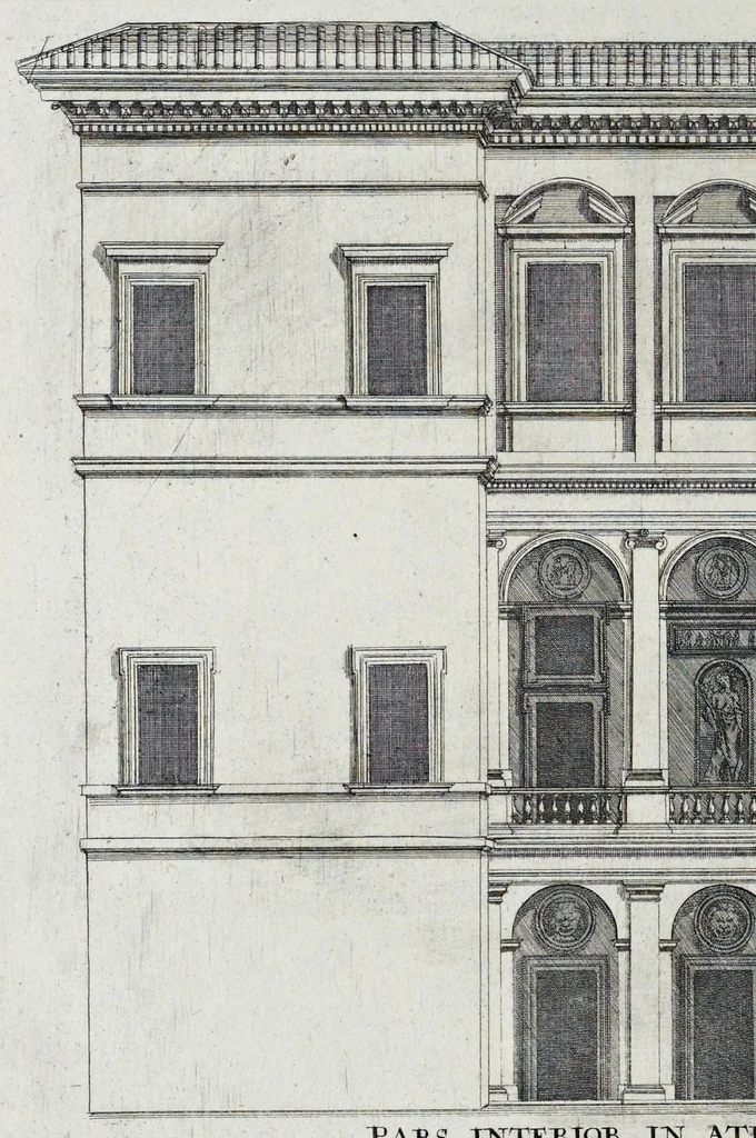 An illustration from Palatiorum Romanorum à celeberrimis sui aevi architectis erectorum pars prima[-tertia], 1694, leaf 199