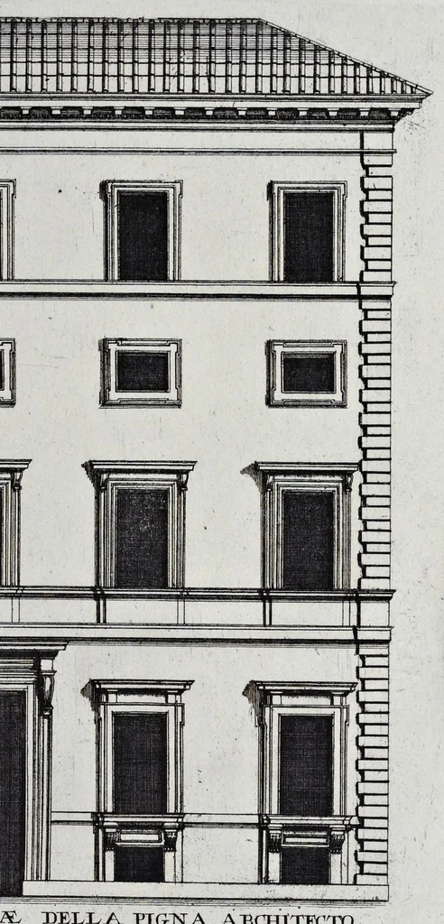 An illustration from Palatiorum Romanorum à celeberrimis sui aevi architectis erectorum pars prima[-tertia], 1694, leaf 212