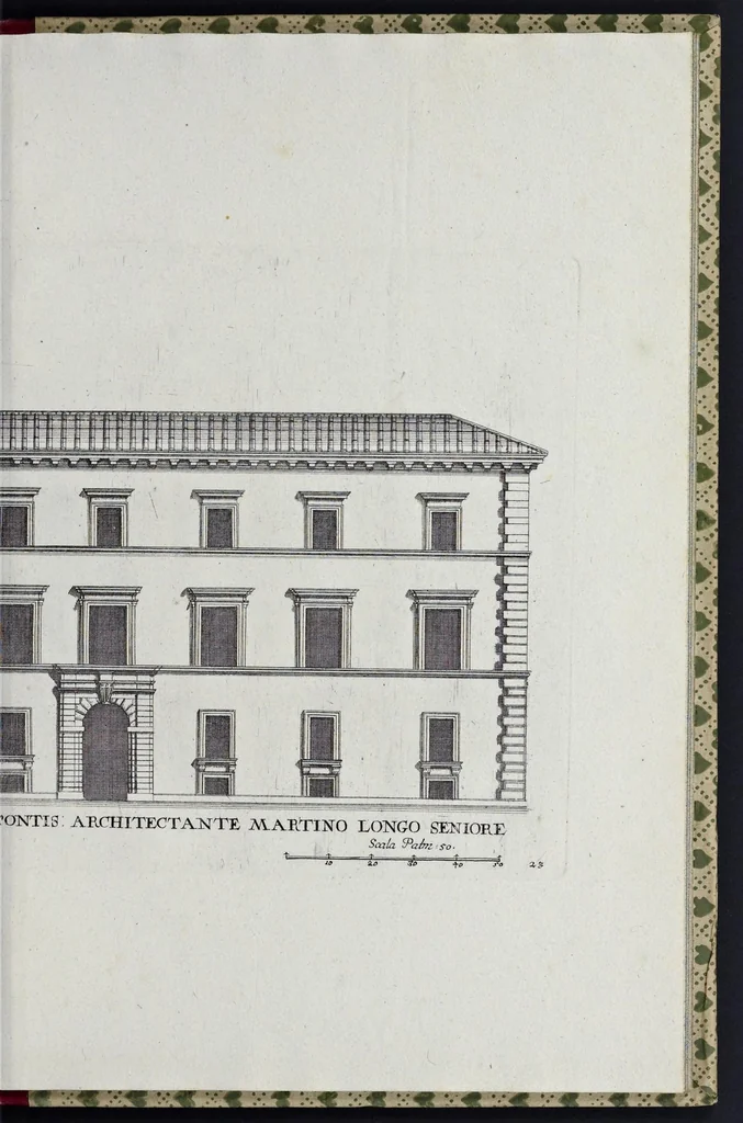 An illustration from Palatiorum Romanorum à celeberrimis sui aevi architectis erectorum pars prima[-tertia], 1694, leaf 240