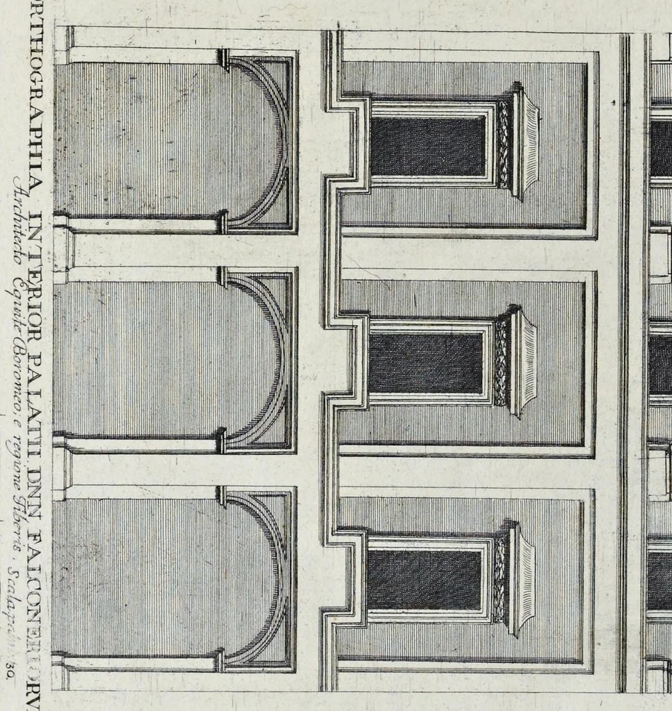 An illustration from Palatiorum Romanorum à celeberrimis sui aevi architectis erectorum pars prima[-tertia], 1694, leaf 247