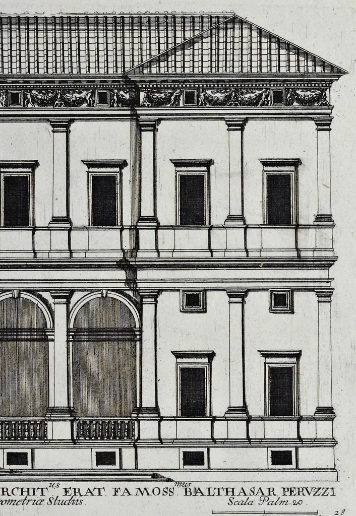 An illustration from Palatiorum Romanorum à celeberrimis sui aevi architectis erectorum pars prima[-tertia], 1694, leaf 264