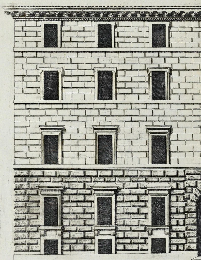 An illustration from Palatiorum Romanorum à celeberrimis sui aevi architectis erectorum pars prima[-tertia], 1694, leaf 267