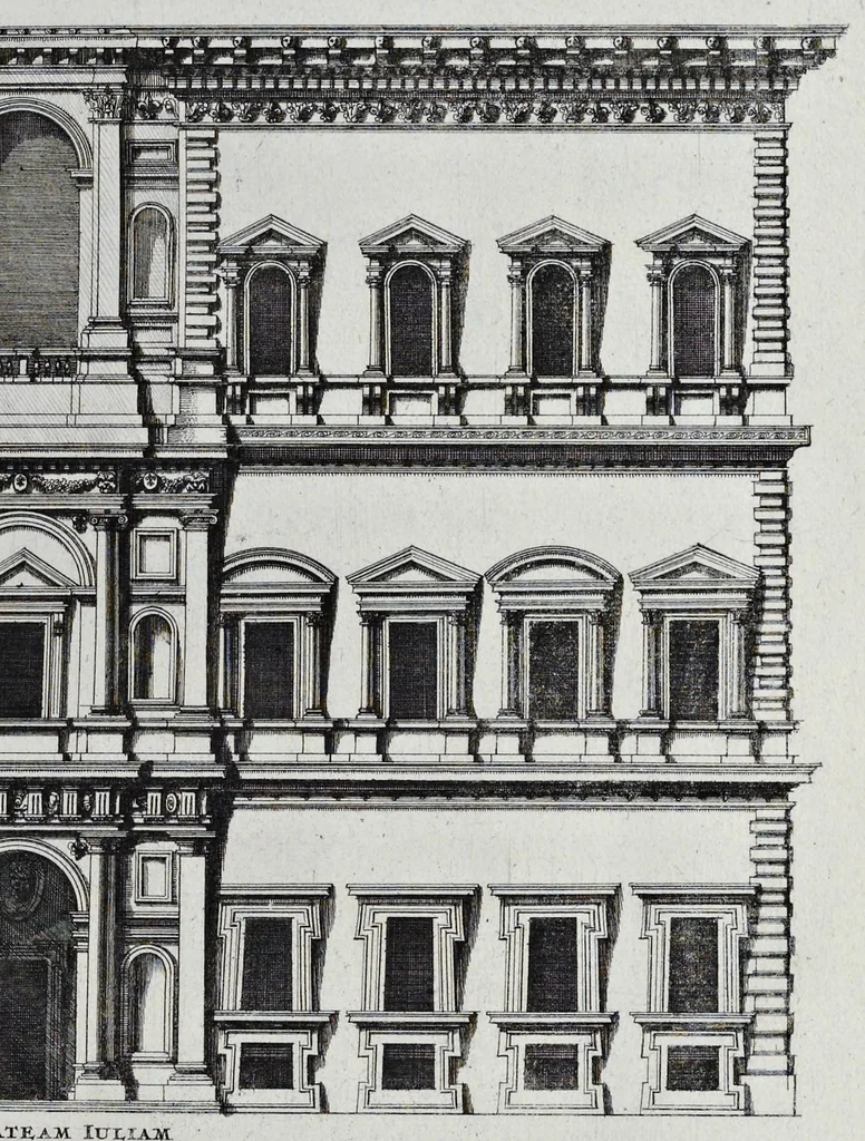 An illustration from Palatiorum Romanorum à celeberrimis sui aevi architectis erectorum pars prima[-tertia], 1694, leaf 60