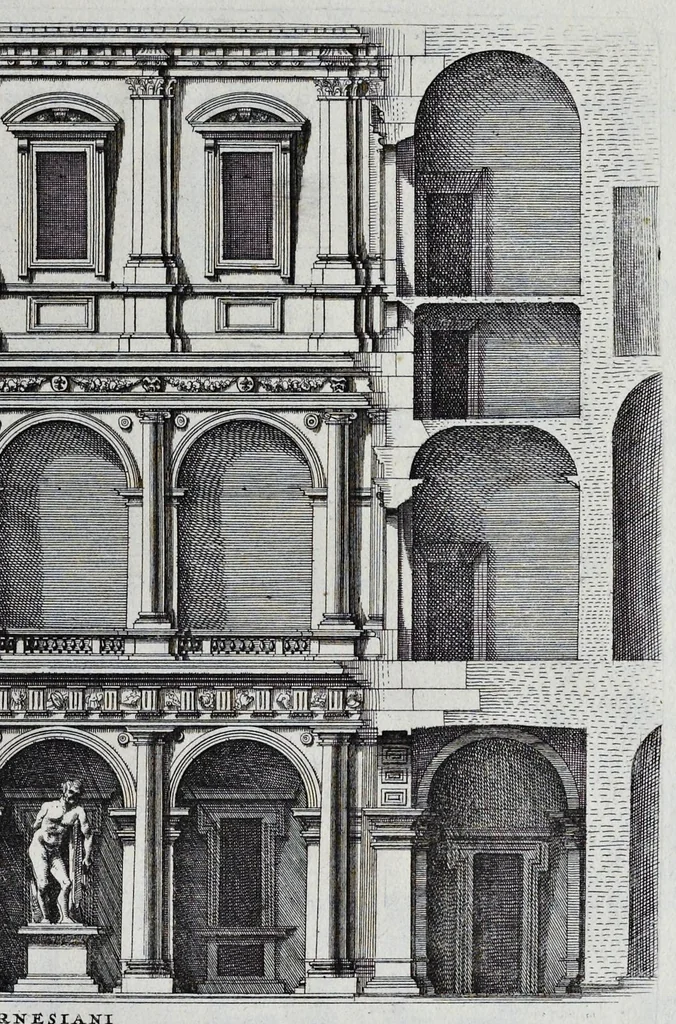An illustration from Palatiorum Romanorum à celeberrimis sui aevi architectis erectorum pars prima[-tertia], 1694, leaf 64