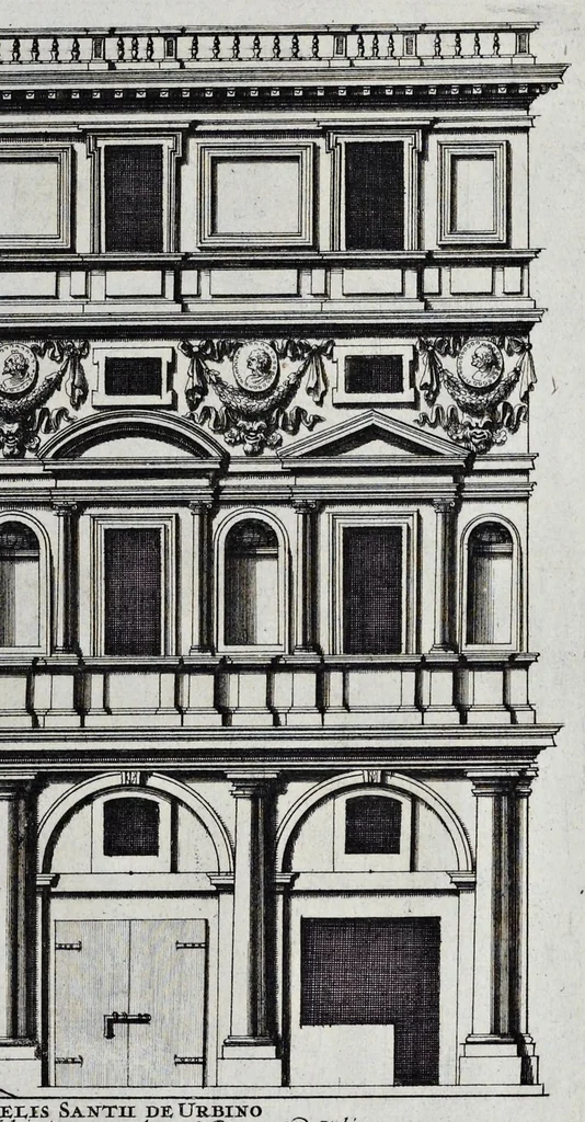 An illustration from Palatiorum Romanorum à celeberrimis sui aevi architectis erectorum pars prima[-tertia], 1694, leaf 88