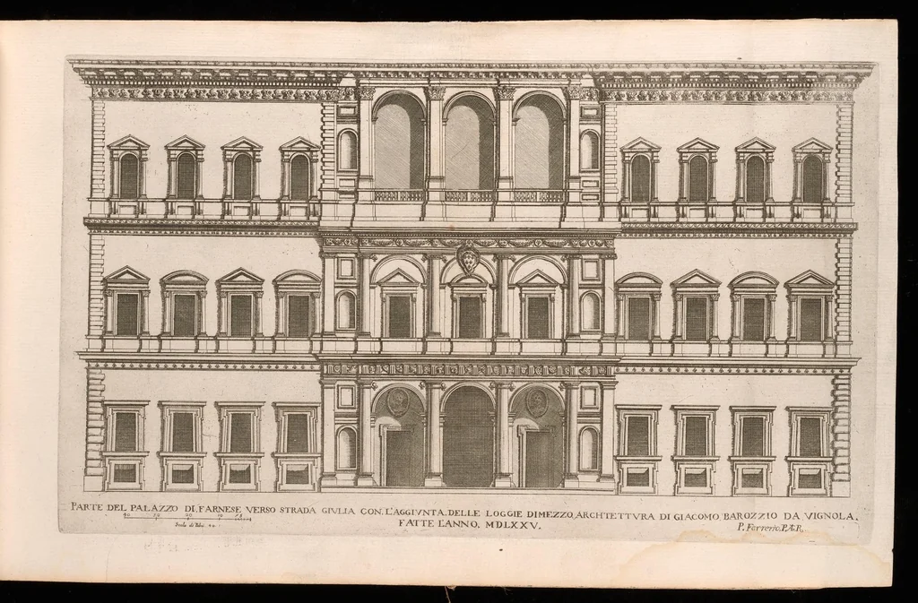 An illustration from Palazzi di Roma de piv celebri architetti, 1655, leaf 14