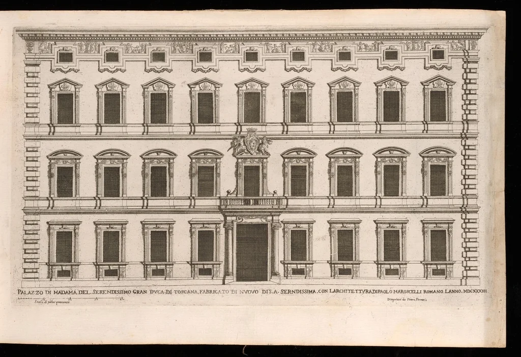 An illustration from Palazzi di Roma de piv celebri architetti, 1655, leaf 30