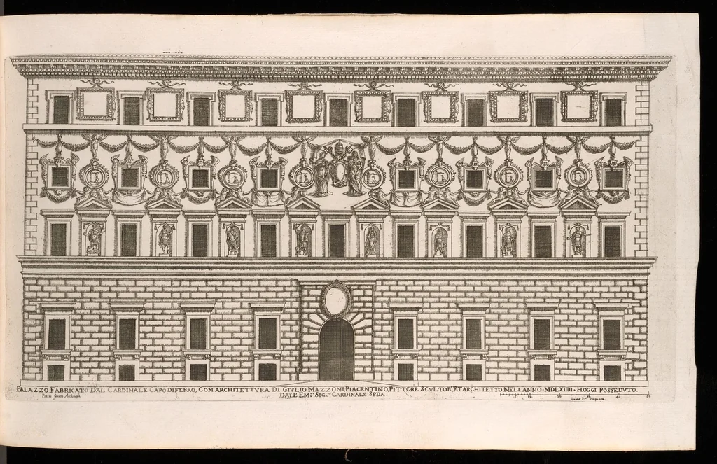 An illustration from Palazzi di Roma de piv celebri architetti, 1655, leaf 74