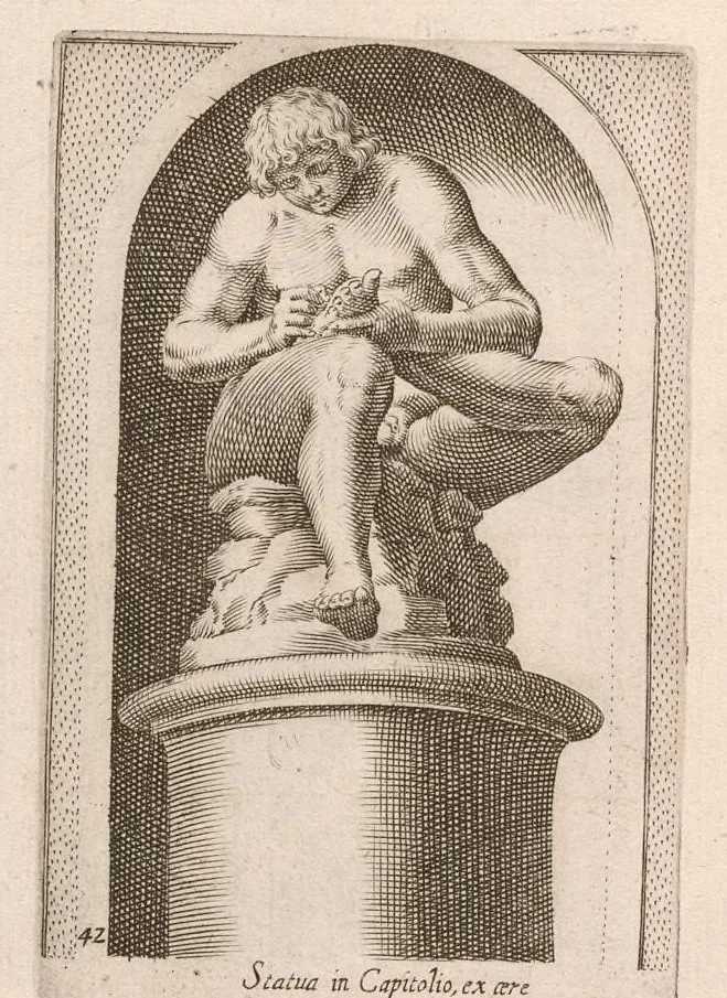 An illustration from Antiqvar[vm] statvar[vm] vrbis Romae, 1655, leaf 30