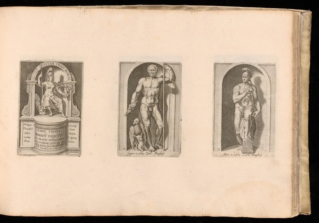 An illustration from Antiqvar[vm] statvar[vm] vrbis Romae, 1655, leaf 4