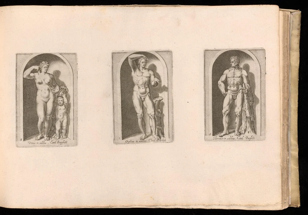 An illustration from Antiqvar[vm] statvar[vm] vrbis Romae, 1655, leaf 6