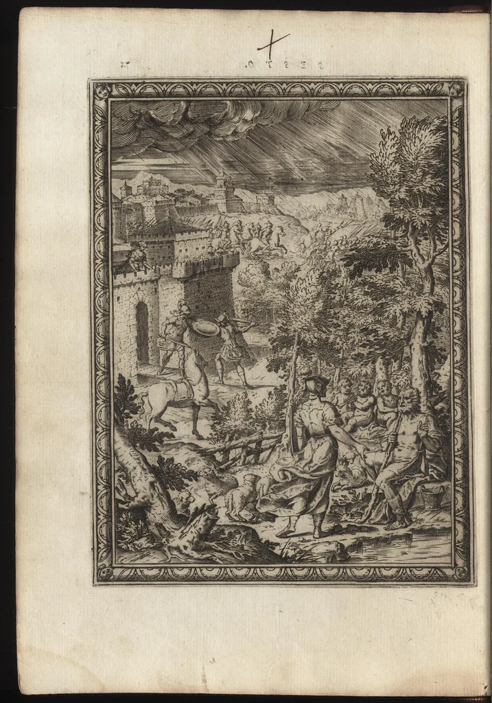 An illustration from La gierusalemme liberata di Torquato Tasso, 1590, leaf 87
