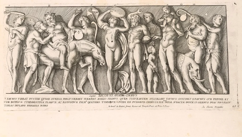 An illustration from Admiranda Romanarum antiquitatum ac veteris sculpturae vestigia : anaglyphico opere elaborata ex marmoreis exemplaribus quae Romae adhuc extant in Capitolio, aedibus hortisque virorum principum ad antiquam elegantiam, 1693, leaf 102