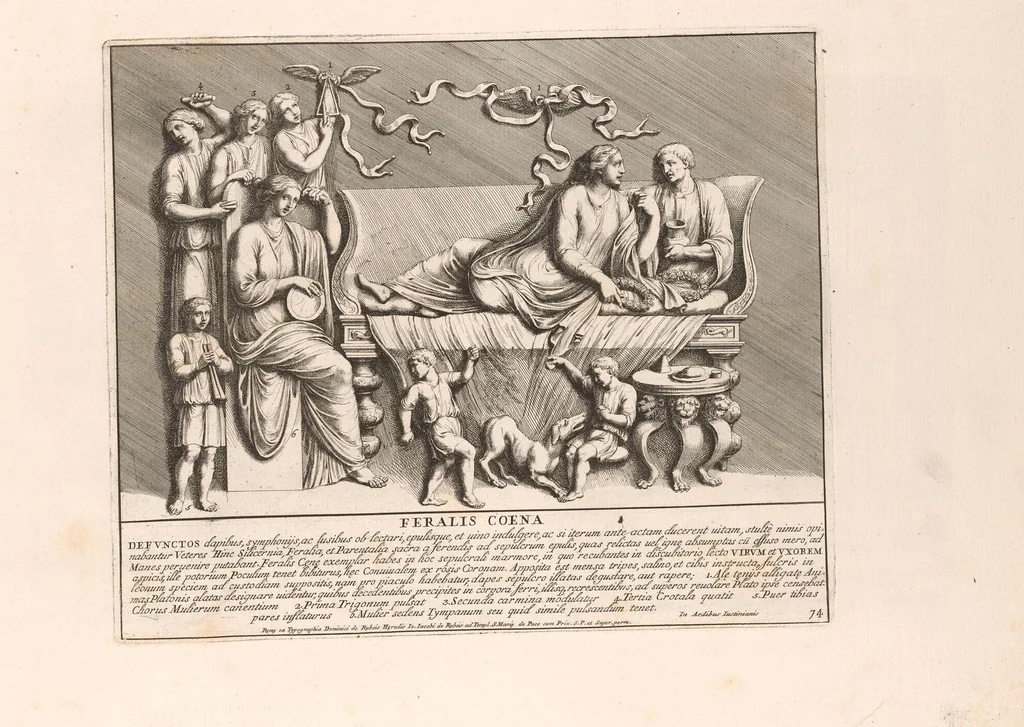 An illustration from Admiranda Romanarum antiquitatum ac veteris sculpturae vestigia : anaglyphico opere elaborata ex marmoreis exemplaribus quae Romae adhuc extant in Capitolio, aedibus hortisque virorum principum ad antiquam elegantiam, 1693, leaf 152