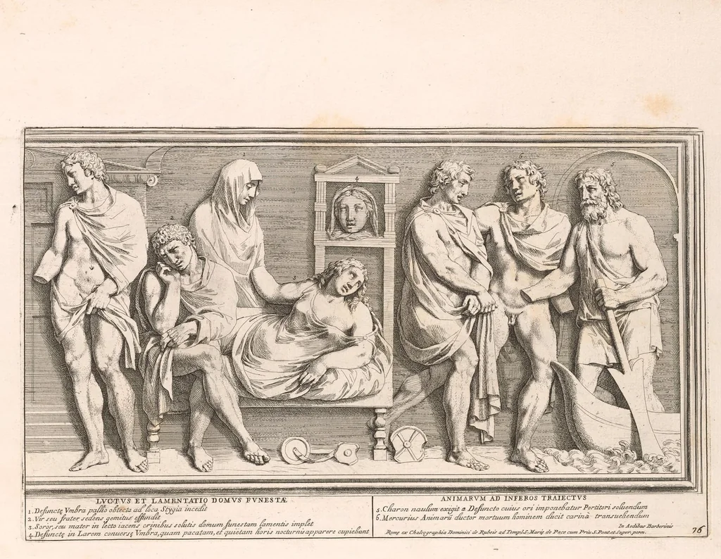 An illustration from Admiranda Romanarum antiquitatum ac veteris sculpturae vestigia : anaglyphico opere elaborata ex marmoreis exemplaribus quae Romae adhuc extant in Capitolio, aedibus hortisque virorum principum ad antiquam elegantiam, 1693, leaf 156