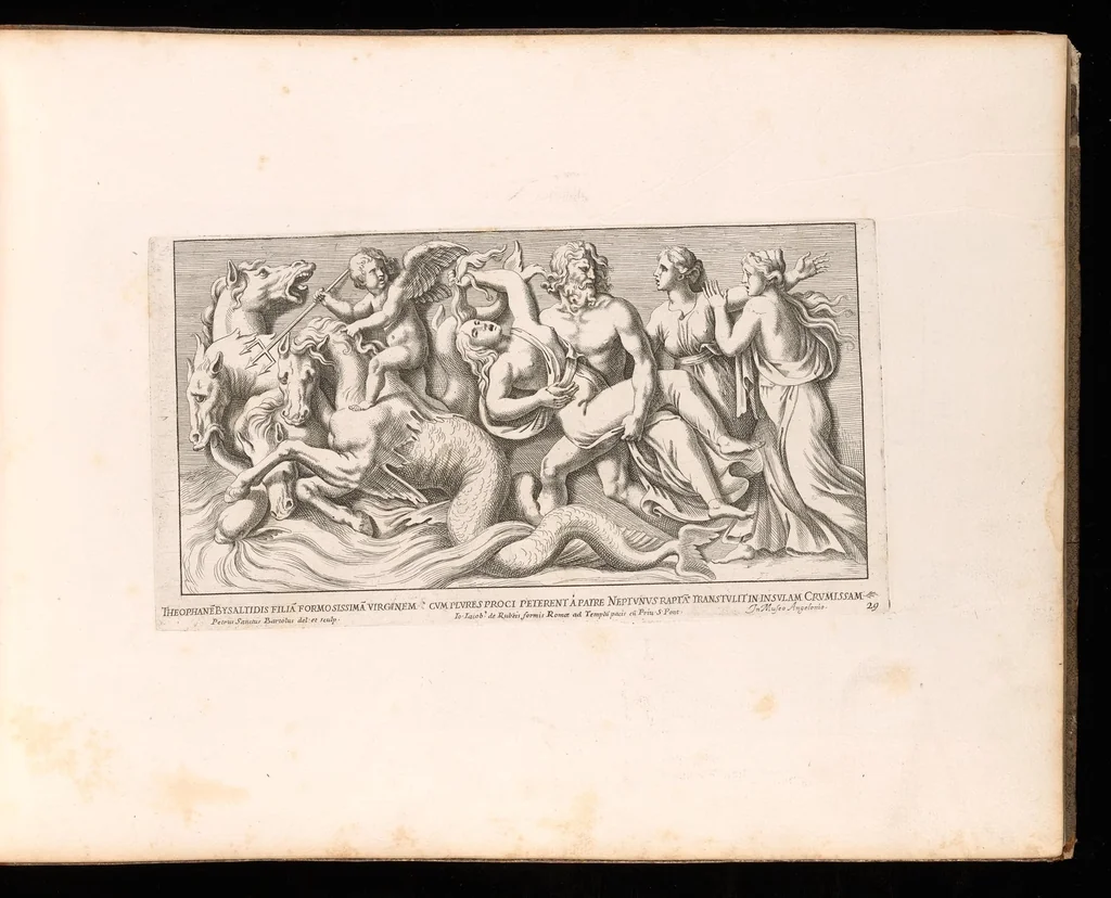 An illustration from Admiranda Romanarum antiquitatum ac veteris sculpturae vestigia : anaglyphico opere elaborata ex marmoreis exemplaribus quae Romae adhuc extant in Capitolio, aedibus hortisque virorum principum ad antiquam elegantiam, 1693, leaf 62