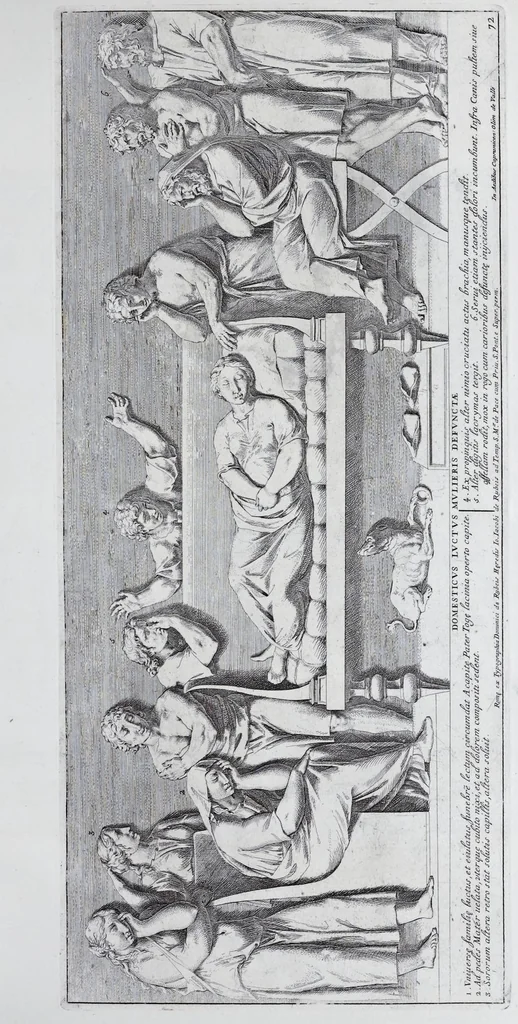 An illustration from Admiranda Romanarum antiquitatum ac veteris sculpturae vestigia : anaglyphico opere elaborata ex marmoreis exemplaribus quae Romae adhuc extant in Capitolio, aedibus hortisque virorum principum ad antiquam elegantiam, 1693, leaf 146