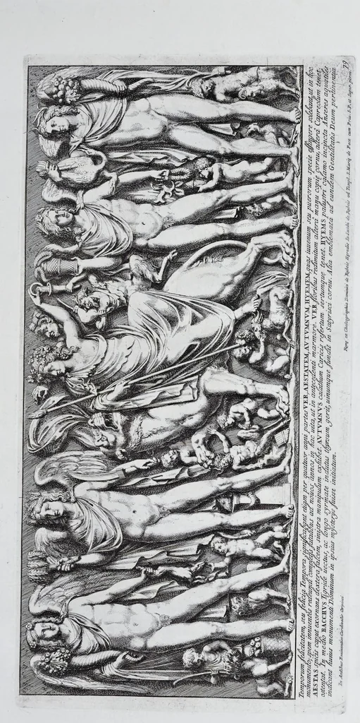 An illustration from Admiranda Romanarum antiquitatum ac veteris sculpturae vestigia : anaglyphico opere elaborata ex marmoreis exemplaribus quae Romae adhuc extant in Capitolio, aedibus hortisque virorum principum ad antiquam elegantiam, 1693, leaf 160