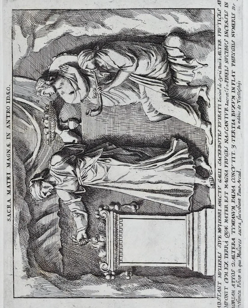 An illustration from Admiranda Romanarum antiquitatum ac veteris sculpturae vestigia : anaglyphico opere elaborata ex marmoreis exemplaribus quae Romae adhuc extant in Capitolio, aedibus hortisque virorum principum ad antiquam elegantiam, 1693, leaf 36