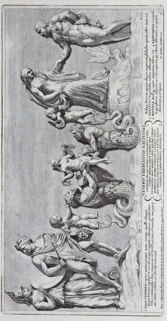 An illustration from Admiranda Romanarum antiquitatum ac veteris sculpturae vestigia : anaglyphico opere elaborata ex marmoreis exemplaribus quae Romae adhuc extant in Capitolio, aedibus hortisque virorum principum ad antiquam elegantiam, 1693, leaf 62