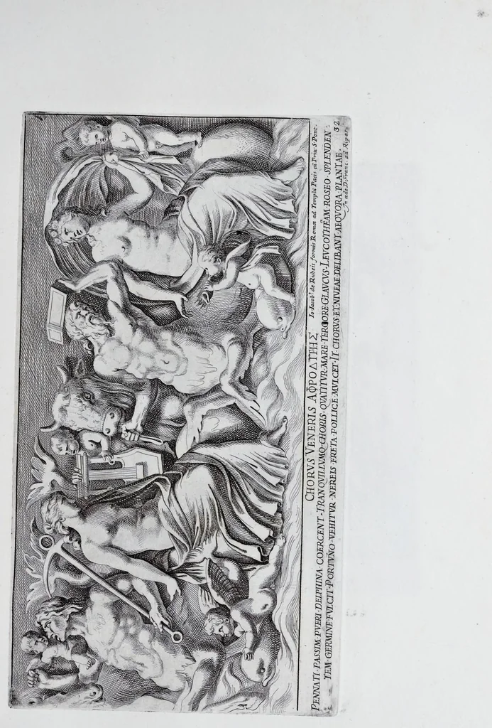 An illustration from Admiranda Romanarum antiquitatum ac veteris sculpturae vestigia : anaglyphico opere elaborata ex marmoreis exemplaribus quae Romae adhuc extant in Capitolio, aedibus hortisque virorum principum ad antiquam elegantiam, 1693, leaf 66