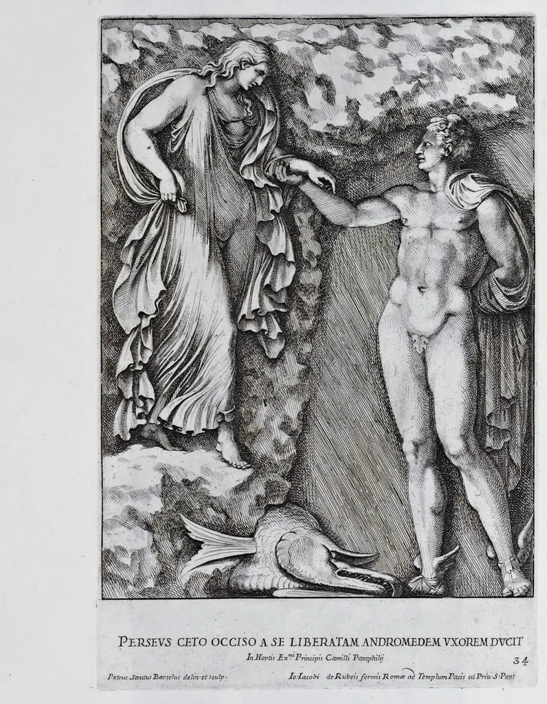 An illustration from Admiranda Romanarum antiquitatum ac veteris sculpturae vestigia : anaglyphico opere elaborata ex marmoreis exemplaribus quae Romae adhuc extant in Capitolio, aedibus hortisque virorum principum ad antiquam elegantiam, 1693, leaf 70