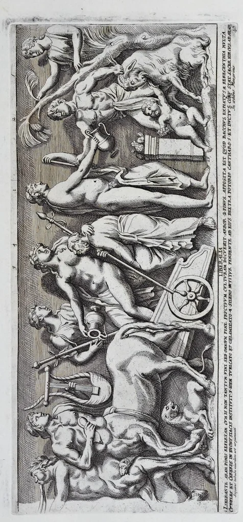 An illustration from Admiranda Romanarum antiquitatum ac veteris sculpturae vestigia : anaglyphico opere elaborata ex marmoreis exemplaribus quae Romae adhuc extant in Capitolio, aedibus hortisque virorum principum ad antiquam elegantiam, 1693, leaf 94