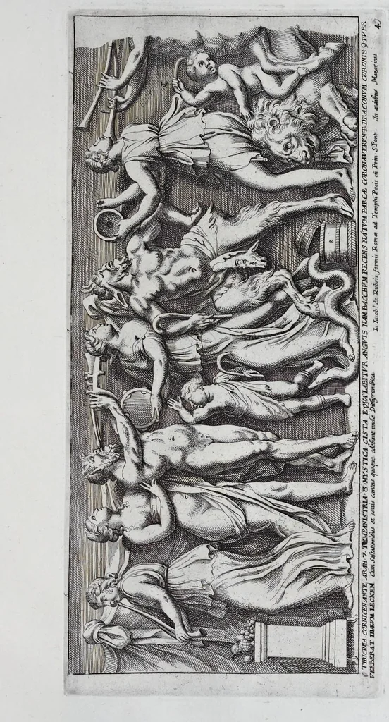 An illustration from Admiranda Romanarum antiquitatum ac veteris sculpturae vestigia : anaglyphico opere elaborata ex marmoreis exemplaribus quae Romae adhuc extant in Capitolio, aedibus hortisque virorum principum ad antiquam elegantiam, 1693, leaf 96