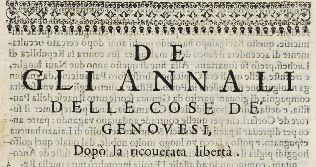 An illustration from Gli annali di Genova dall'1528 che ricuperò la libertà, fino al 1550, 1597, leaf 53
