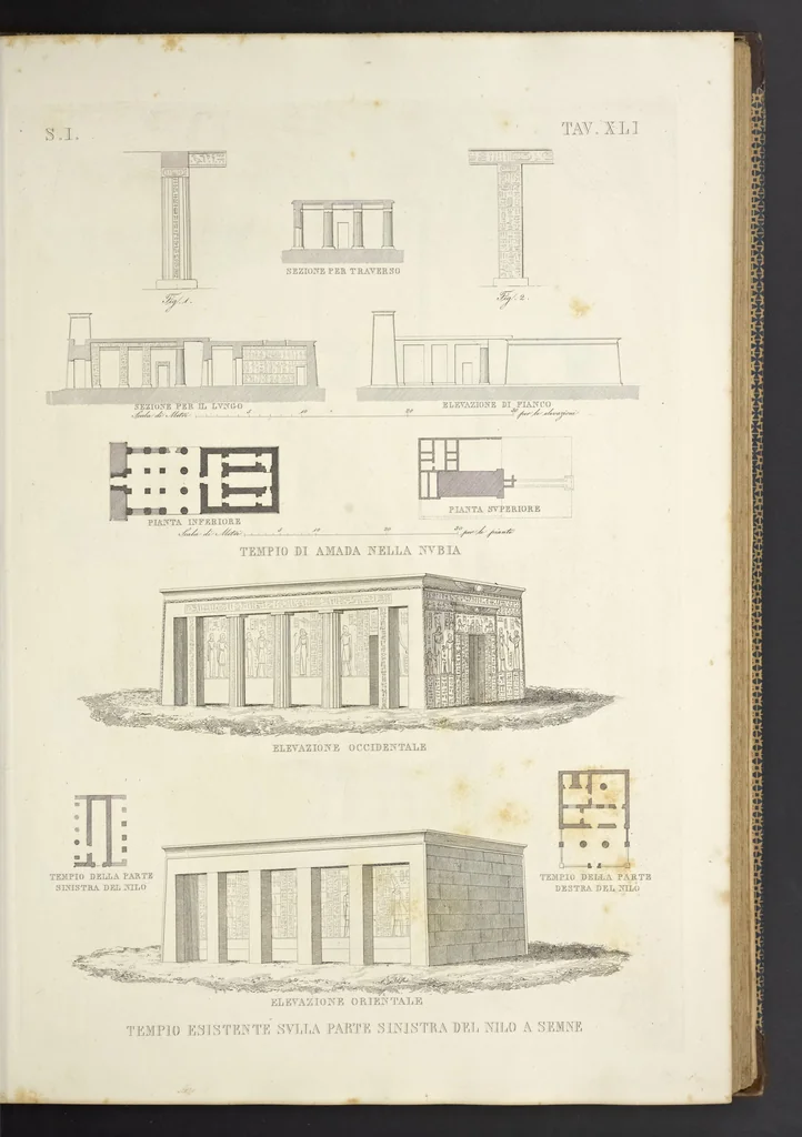An illustration from L'architettura antica descritta e dimostrata coi monumenti ... : opera divisa in tre sezioni risguardanti la storia, la teorica, e le pratiche dell' architettura egiziana, greca e romana, 1830, leaf 104
