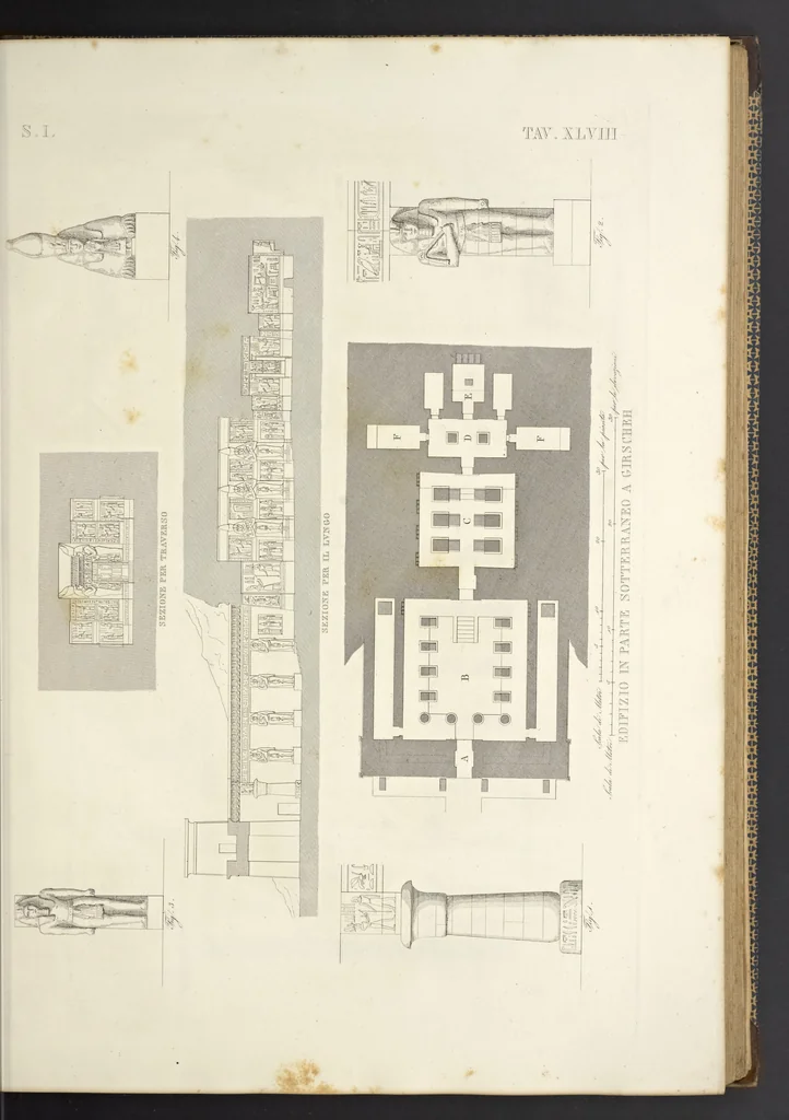An illustration from L'architettura antica descritta e dimostrata coi monumenti ... : opera divisa in tre sezioni risguardanti la storia, la teorica, e le pratiche dell' architettura egiziana, greca e romana, 1830, leaf 118