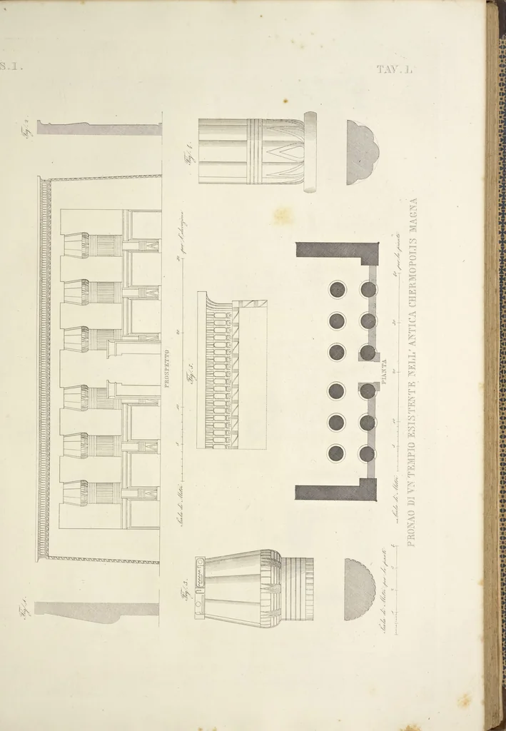 An illustration from L'architettura antica descritta e dimostrata coi monumenti ... : opera divisa in tre sezioni risguardanti la storia, la teorica, e le pratiche dell' architettura egiziana, greca e romana, 1830, leaf 122