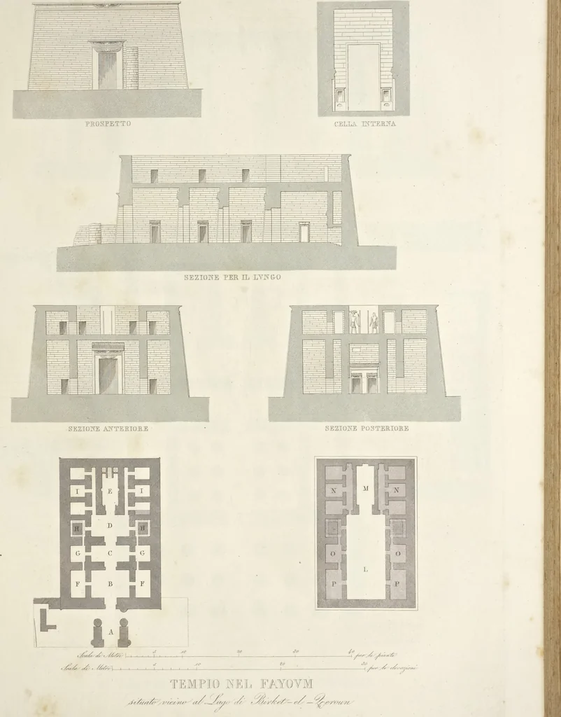 An illustration from L'architettura antica descritta e dimostrata coi monumenti ... : opera divisa in tre sezioni risguardanti la storia, la teorica, e le pratiche dell' architettura egiziana, greca e romana, 1830, leaf 124