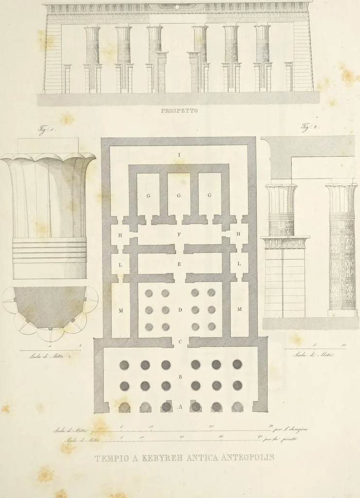 An illustration from L'architettura antica descritta e dimostrata coi monumenti ... : opera divisa in tre sezioni risguardanti la storia, la teorica, e le pratiche dell' architettura egiziana, greca e romana, 1830, leaf 126