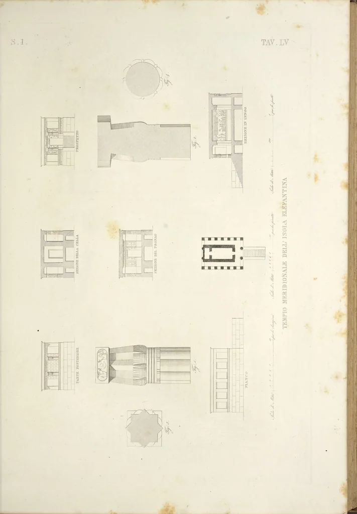 An illustration from L'architettura antica descritta e dimostrata coi monumenti ... : opera divisa in tre sezioni risguardanti la storia, la teorica, e le pratiche dell' architettura egiziana, greca e romana, 1830, leaf 132