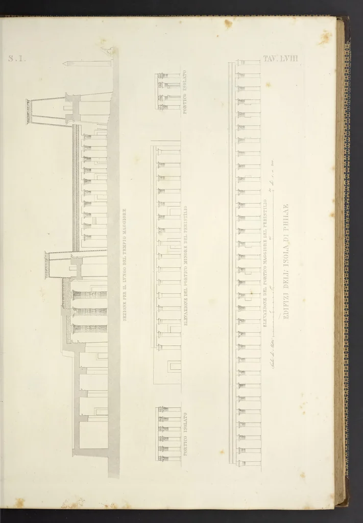 An illustration from L'architettura antica descritta e dimostrata coi monumenti ... : opera divisa in tre sezioni risguardanti la storia, la teorica, e le pratiche dell' architettura egiziana, greca e romana, 1830, leaf 138