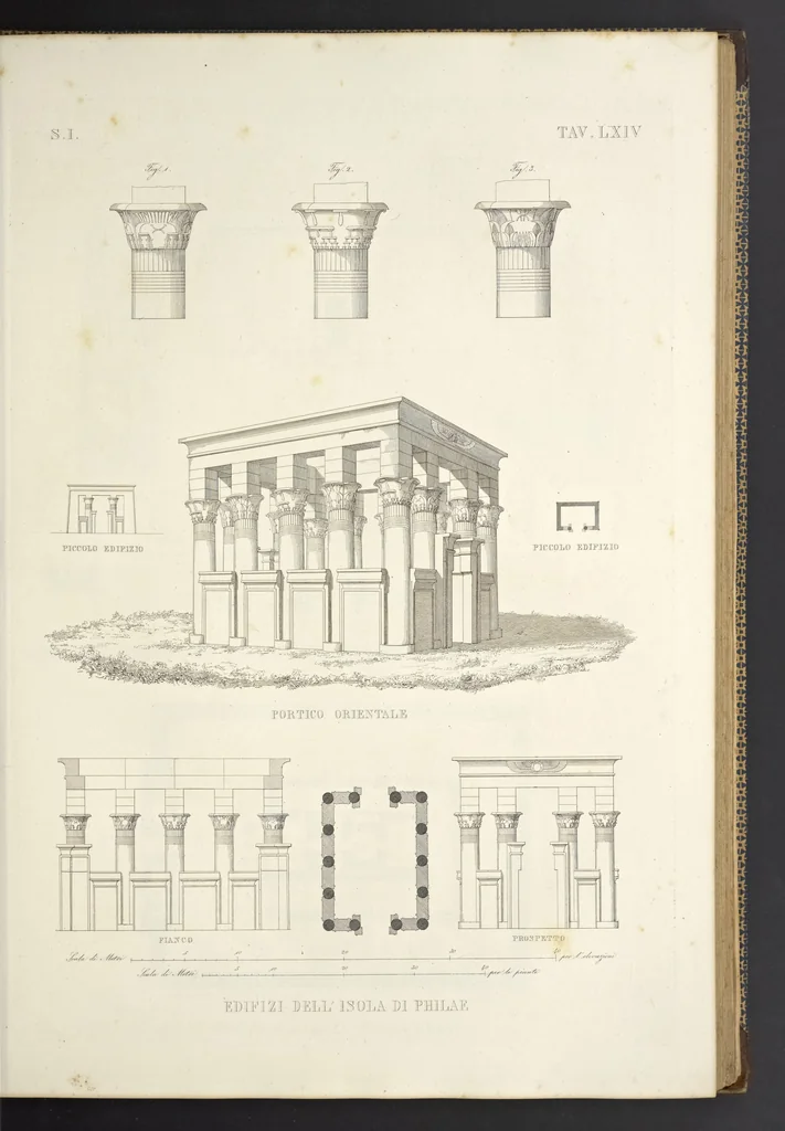 An illustration from L'architettura antica descritta e dimostrata coi monumenti ... : opera divisa in tre sezioni risguardanti la storia, la teorica, e le pratiche dell' architettura egiziana, greca e romana, 1830, leaf 150
