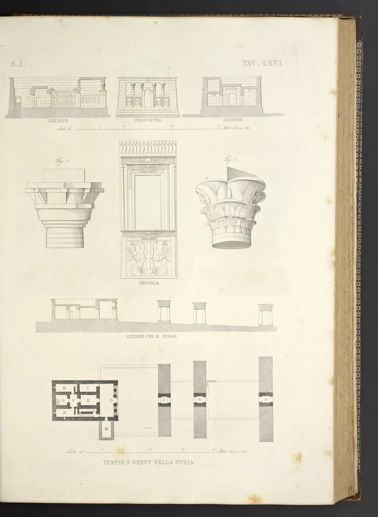 An illustration from L'architettura antica descritta e dimostrata coi monumenti ... : opera divisa in tre sezioni risguardanti la storia, la teorica, e le pratiche dell' architettura egiziana, greca e romana, 1830, leaf 154