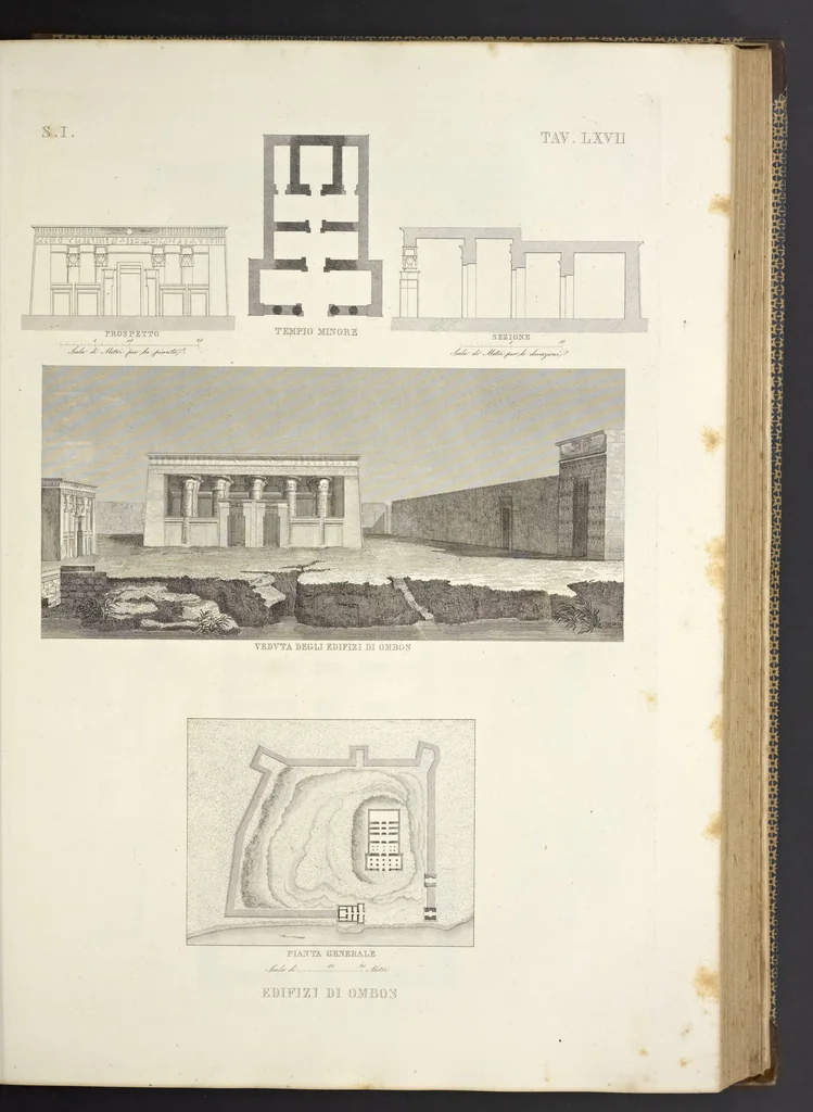 An illustration from L'architettura antica descritta e dimostrata coi monumenti ... : opera divisa in tre sezioni risguardanti la storia, la teorica, e le pratiche dell' architettura egiziana, greca e romana, 1830, leaf 156
