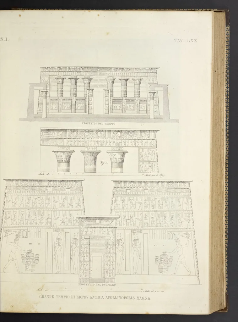 An illustration from L'architettura antica descritta e dimostrata coi monumenti ... : opera divisa in tre sezioni risguardanti la storia, la teorica, e le pratiche dell' architettura egiziana, greca e romana, 1830, leaf 162