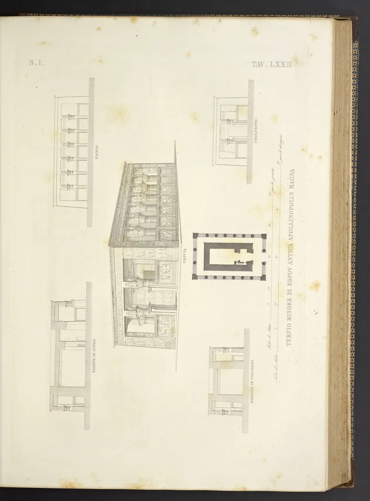 An illustration from L'architettura antica descritta e dimostrata coi monumenti ... : opera divisa in tre sezioni risguardanti la storia, la teorica, e le pratiche dell' architettura egiziana, greca e romana, 1830, leaf 166