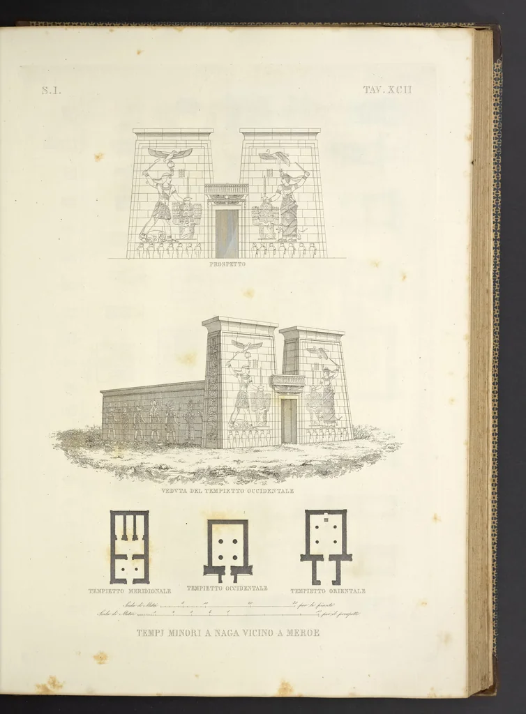 An illustration from L'architettura antica descritta e dimostrata coi monumenti ... : opera divisa in tre sezioni risguardanti la storia, la teorica, e le pratiche dell' architettura egiziana, greca e romana, 1830, leaf 206