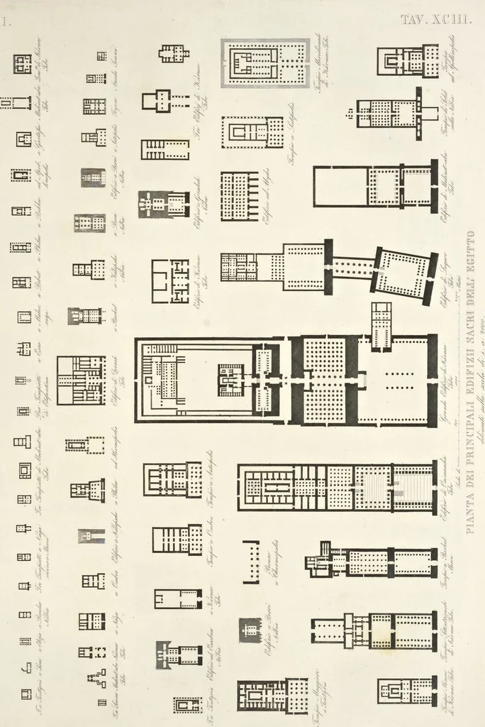 An illustration from L'architettura antica descritta e dimostrata coi monumenti ... : opera divisa in tre sezioni risguardanti la storia, la teorica, e le pratiche dell' architettura egiziana, greca e romana, 1830, leaf 208