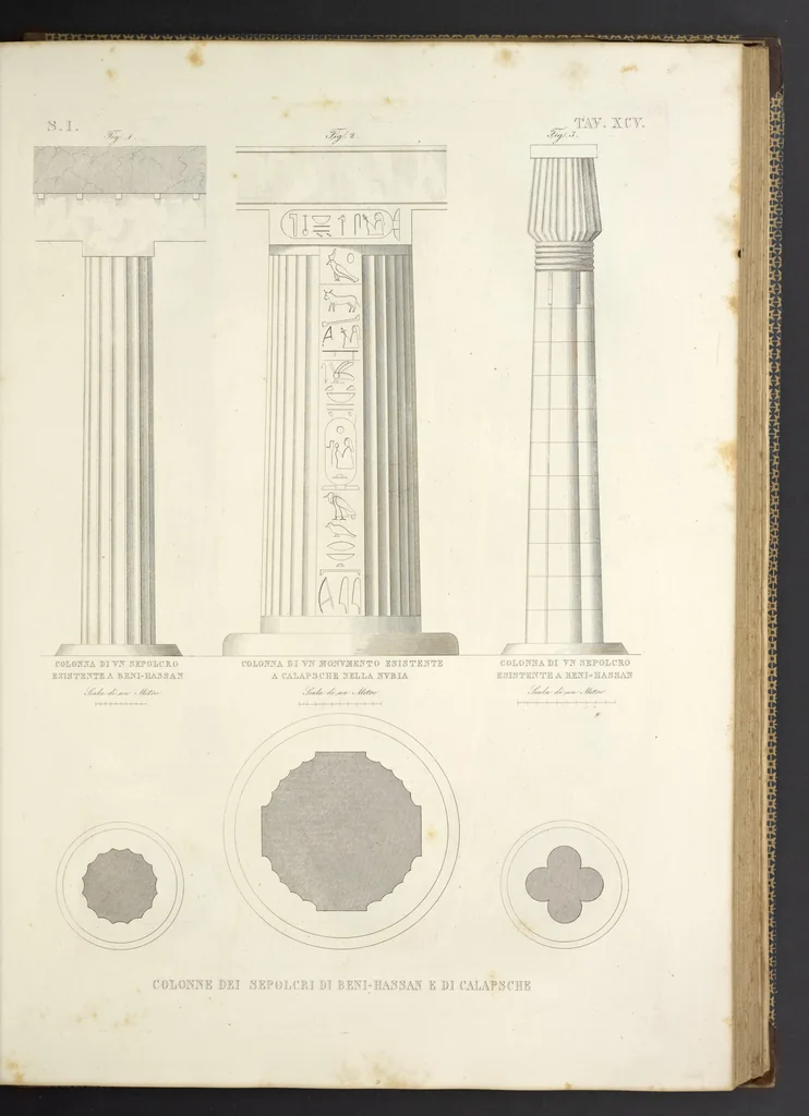 An illustration from L'architettura antica descritta e dimostrata coi monumenti ... : opera divisa in tre sezioni risguardanti la storia, la teorica, e le pratiche dell' architettura egiziana, greca e romana, 1830, leaf 212