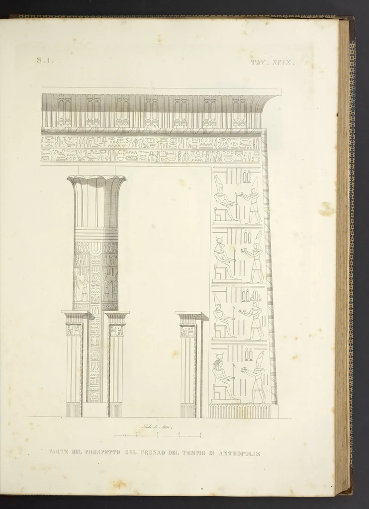 An illustration from L'architettura antica descritta e dimostrata coi monumenti ... : opera divisa in tre sezioni risguardanti la storia, la teorica, e le pratiche dell' architettura egiziana, greca e romana, 1830, leaf 220