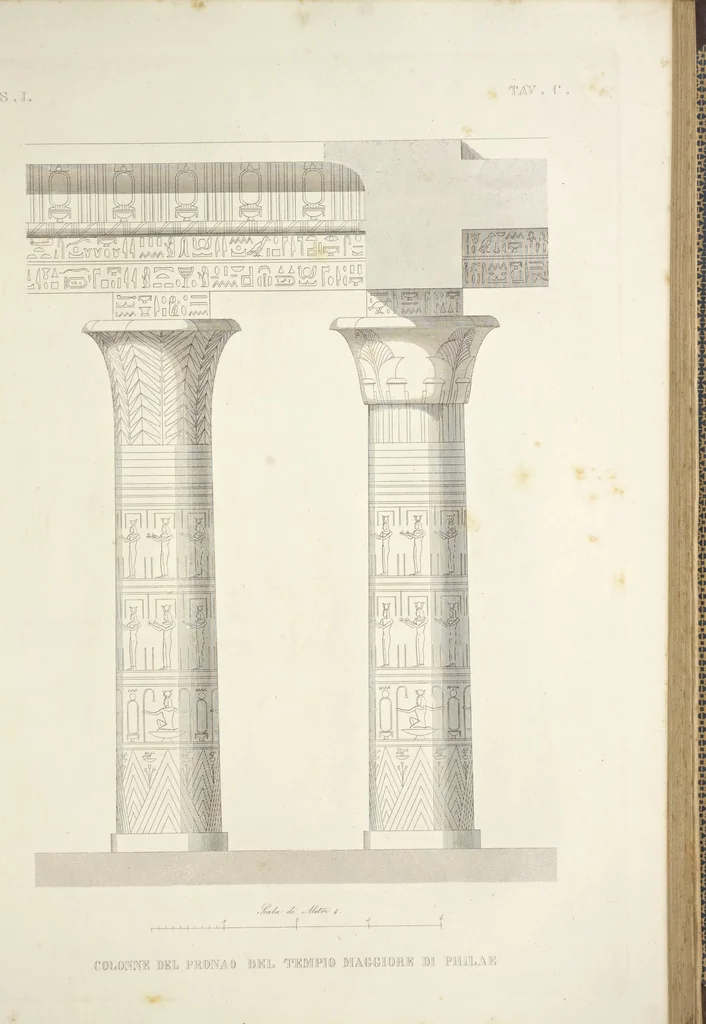 An illustration from L'architettura antica descritta e dimostrata coi monumenti ... : opera divisa in tre sezioni risguardanti la storia, la teorica, e le pratiche dell' architettura egiziana, greca e romana, 1830, leaf 222
