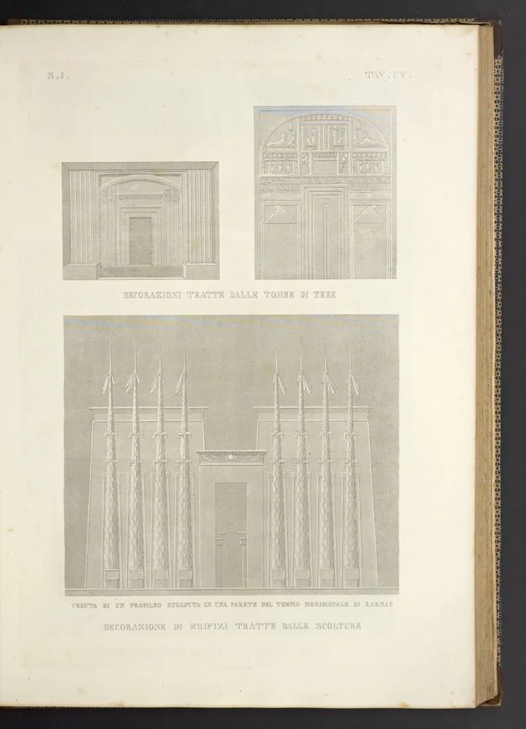 An illustration from L'architettura antica descritta e dimostrata coi monumenti ... : opera divisa in tre sezioni risguardanti la storia, la teorica, e le pratiche dell' architettura egiziana, greca e romana, 1830, leaf 232