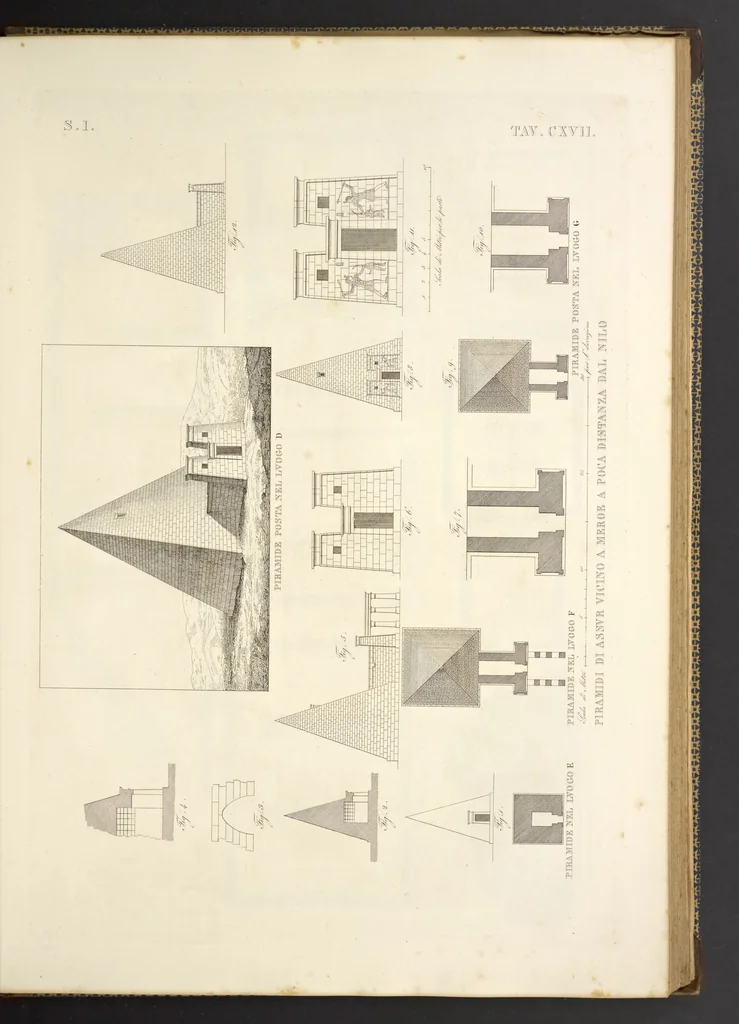 An illustration from L'architettura antica descritta e dimostrata coi monumenti ... : opera divisa in tre sezioni risguardanti la storia, la teorica, e le pratiche dell' architettura egiziana, greca e romana, 1830, leaf 258